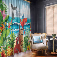 Aloha Honolulu Festival Window Curtain Ukulele By The Shore