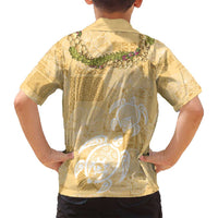 Aloha Honolulu Festival Family Matching Puletasi and Hawaiian Shirt Hawaii Kapa Mix Flowers Lei