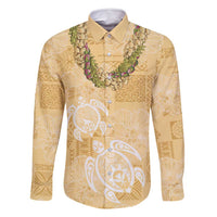 Aloha Honolulu Festival Family Matching Summer Maxi Dress and Hawaiian Shirt Hawaii Kapa Mix Flowers Lei