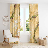 Aloha Honolulu Festival Window Curtain Hawaii Kapa Mix Flowers Lei