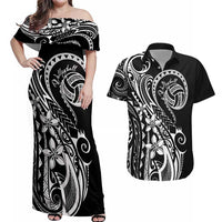Polynesia Beach Volleyball Personalized Couples Matching Off Shoulder Maxi Dress and Hawaiian Shirt Basic