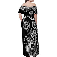 Polynesia Beach Volleyball Personalized Family Matching Off Shoulder Maxi Dress and Hawaiian Shirt Basic