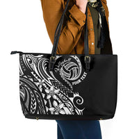 Polynesia Beach Volleyball Personalized Leather Tote Bag Basic
