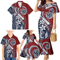Polynesia Beach Volleyball Personalized Family Matching Mermaid Dress and Hawaiian Shirt Special