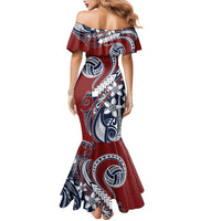 Polynesia Beach Volleyball Personalized Family Matching Mermaid Dress and Hawaiian Shirt Special