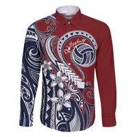 Polynesia Beach Volleyball Personalized Family Matching Off The Shoulder Long Sleeve Dress and Hawaiian Shirt Special