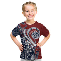 Polynesia Beach Volleyball Personalized Kid T Shirt Special LT7 Red Blue - Polynesian Pride