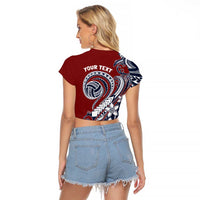 Polynesia Beach Volleyball Personalized Raglan Cropped T Shirt Special