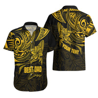 Personalised Father's Day Polynesian Hawaiian Shirt Best Dad Ever - Gold LT7 - Polynesian Pride