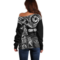 Personalised Father's Day Kanaka Hawaii Off Shoulder Sweater Polynesian Dad & Kid LT7 - Polynesian Pride