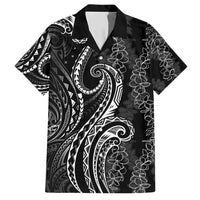 Polynesia Plumeria Lei Hawaiian Shirt Black Curves Motif