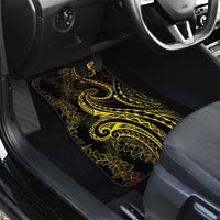Polynesia Plumeria Lei Car Mats Black Gold Curves Motif