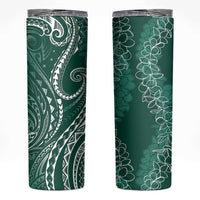 Polynesia Plumeria Lei Skinny Tumbler Sage Green Curves Motif
