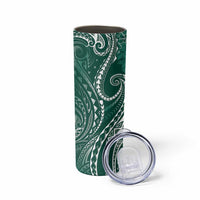 Polynesia Plumeria Lei Skinny Tumbler Sage Green Curves Motif