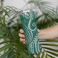 Polynesia Plumeria Lei Skinny Tumbler Sage Green Curves Motif