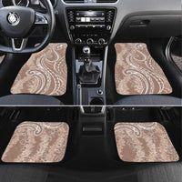 Polynesia Plumeria Lei Car Mats Beige Curves Motif