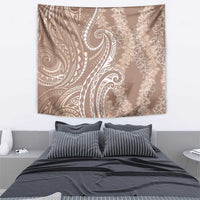 Polynesia Plumeria Lei Tapestry Beige Curves Motif LT7 - Polynesian Pride