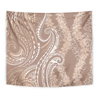 Polynesia Plumeria Lei Tapestry Beige Curves Motif LT7 - Polynesian Pride
