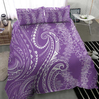 Polynesia Plumeria Lei Bedding Set Periwinkle Curves Motif