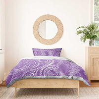 Polynesia Plumeria Lei Bedding Set Periwinkle Curves Motif