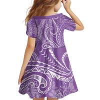 Polynesia Plumeria Lei Family Matching Off The Shoulder Long Sleeve Dress and Hawaiian Shirt Periwinkle Curves Motif