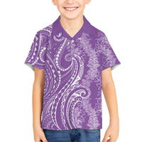 Polynesia Plumeria Lei Family Matching Summer Maxi Dress and Hawaiian Shirt Periwinkle Curves Motif