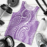 Polynesia Plumeria Lei Men Tank Top Periwinkle Curves Motif