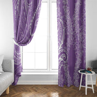 Polynesia Plumeria Lei Window Curtain Periwinkle Curves Motif