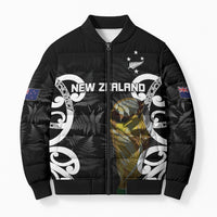 New Zealand WC2026 Custom Black Bomber Puffer Jacket Silver Fern LT7 Unisex Black - Polynesian Pride
