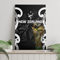 New Zealand WC2026 Black Canvas Wall Art Silver Fern LT7 - Polynesian Pride