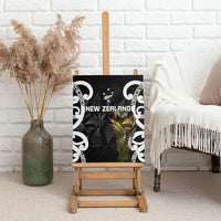 New Zealand WC2026 Black Canvas Wall Art Silver Fern LT7 - Polynesian Pride