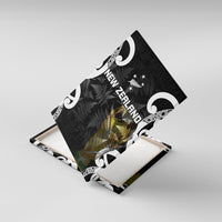 New Zealand WC2026 Black Canvas Wall Art Silver Fern LT7 With Frame Black - Polynesian Pride