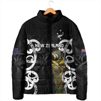 New Zealand WC2026 Custom Black Padded Jacket Silver Fern LT7 - Polynesian Pride