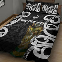 New Zealand WC2026 Black Quilt Bed Set Silver Fern LT7 - Polynesian Pride