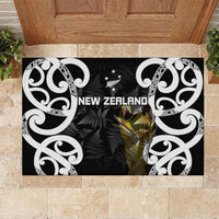 New Zealand WC2026 Black Rubber Doormat Silver Fern LT7 Black - Polynesian Pride