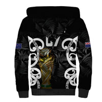 New Zealand WC2026 Custom Black Sherpa Hoodie Silver Fern LT7 - Polynesian Pride
