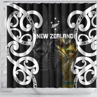 New Zealand WC2026 Black Shower Curtain Silver Fern LT7 - Polynesian Pride