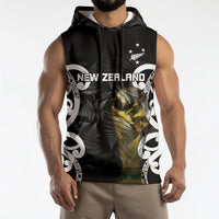New Zealand WC2026 Custom Black Sleeveless Hoodie Silver Fern LT7 - Polynesian Pride