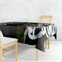 New Zealand WC2026 Black Tablecloth Silver Fern LT7 - Polynesian Pride