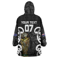 New Zealand WC2026 Custom Black Wearable Blanket Hoodie Silver Fern LT7 - Polynesian Pride