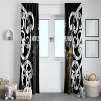 New Zealand WC2026 Black Window Curtain Silver Fern LT7 - Polynesian Pride