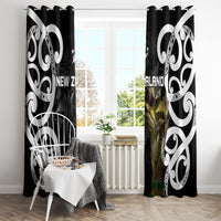 New Zealand WC2026 Black Window Curtain Silver Fern LT7 - Polynesian Pride