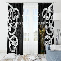 New Zealand WC2026 Black Window Curtain Silver Fern LT7 - Polynesian Pride