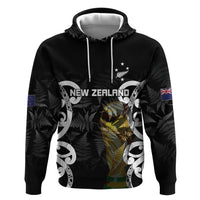 New Zealand WC2026 Custom Black Zip Hoodie Silver Fern LT7 Pullover Hoodie Black - Polynesian Pride