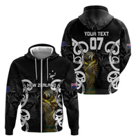 New Zealand WC2026 Custom Black Zip Hoodie Silver Fern LT7 - Polynesian Pride