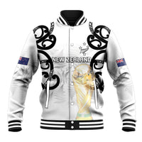 New Zealand WC2026 Custom White Baseball Jacket Silver Fern LT7 Unisex White - Polynesian Pride