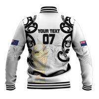 New Zealand WC2026 Custom White Baseball Jacket Silver Fern LT7 - Polynesian Pride