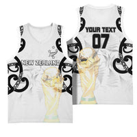 New Zealand WC2026 Custom White Basketball Jersey Silver Fern LT7 - Polynesian Pride