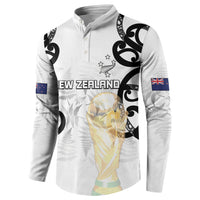 New Zealand WC2026 Custom White Button Sweatshirt Silver Fern LT7 - Polynesian Pride