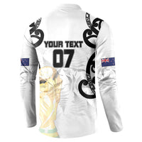 New Zealand WC2026 Custom White Button Sweatshirt Silver Fern LT7 - Polynesian Pride
